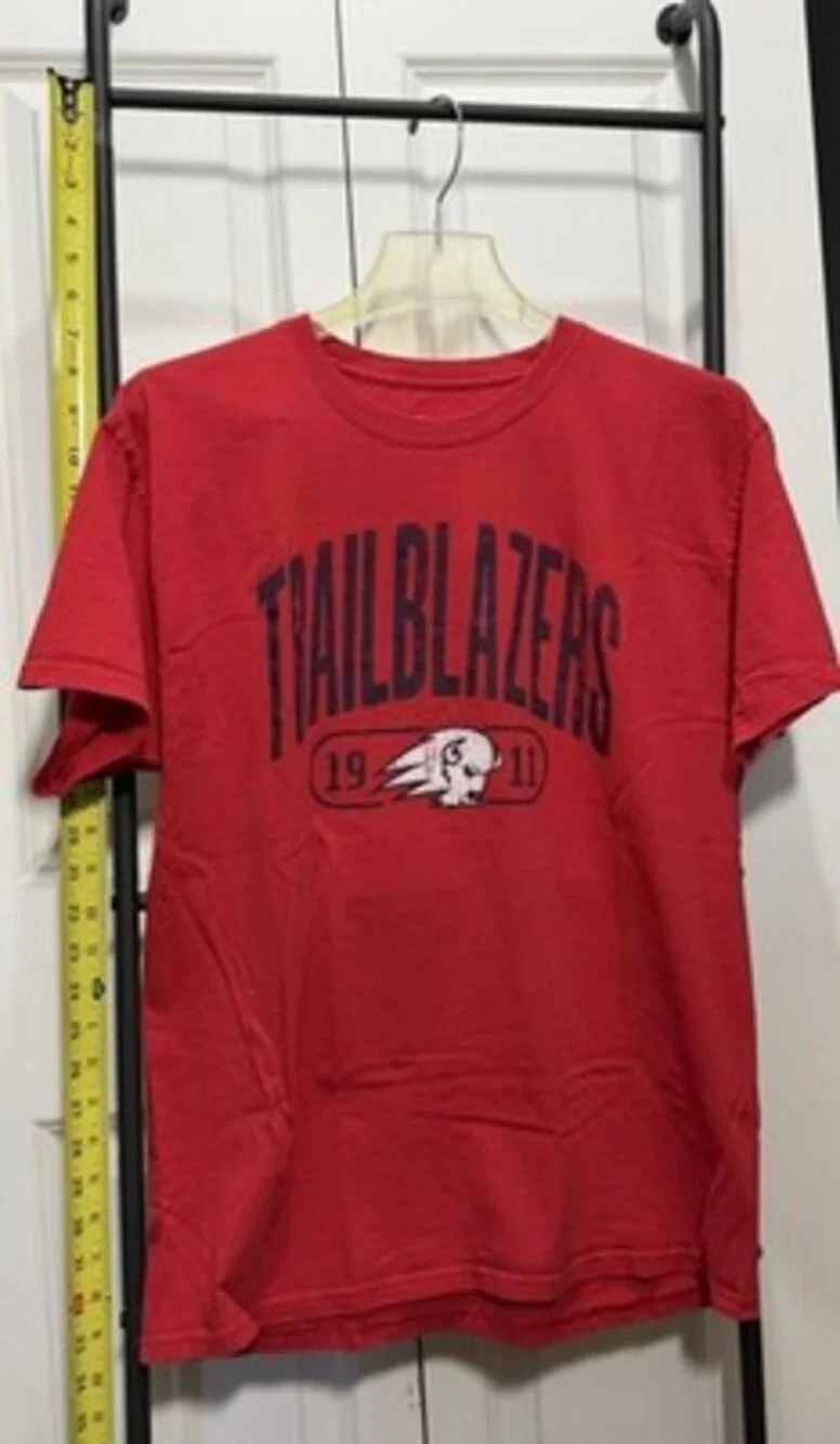 Red Champion Trailblazers Athletic Tee with Logo